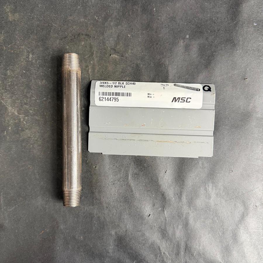 Used MSC 3/8X5-1/2 BLK WELDED NIPPLE