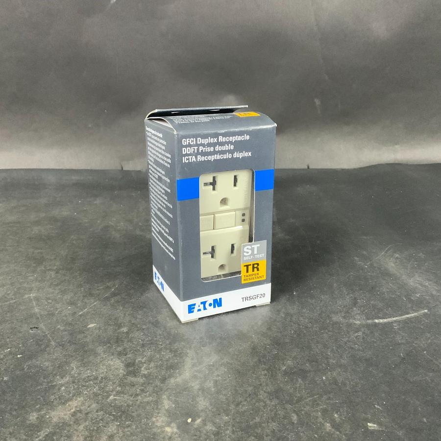Used EATON TRSGF20LA-BX-LW GFCI DUPLEX RECEPTACLE ($10 OBO)