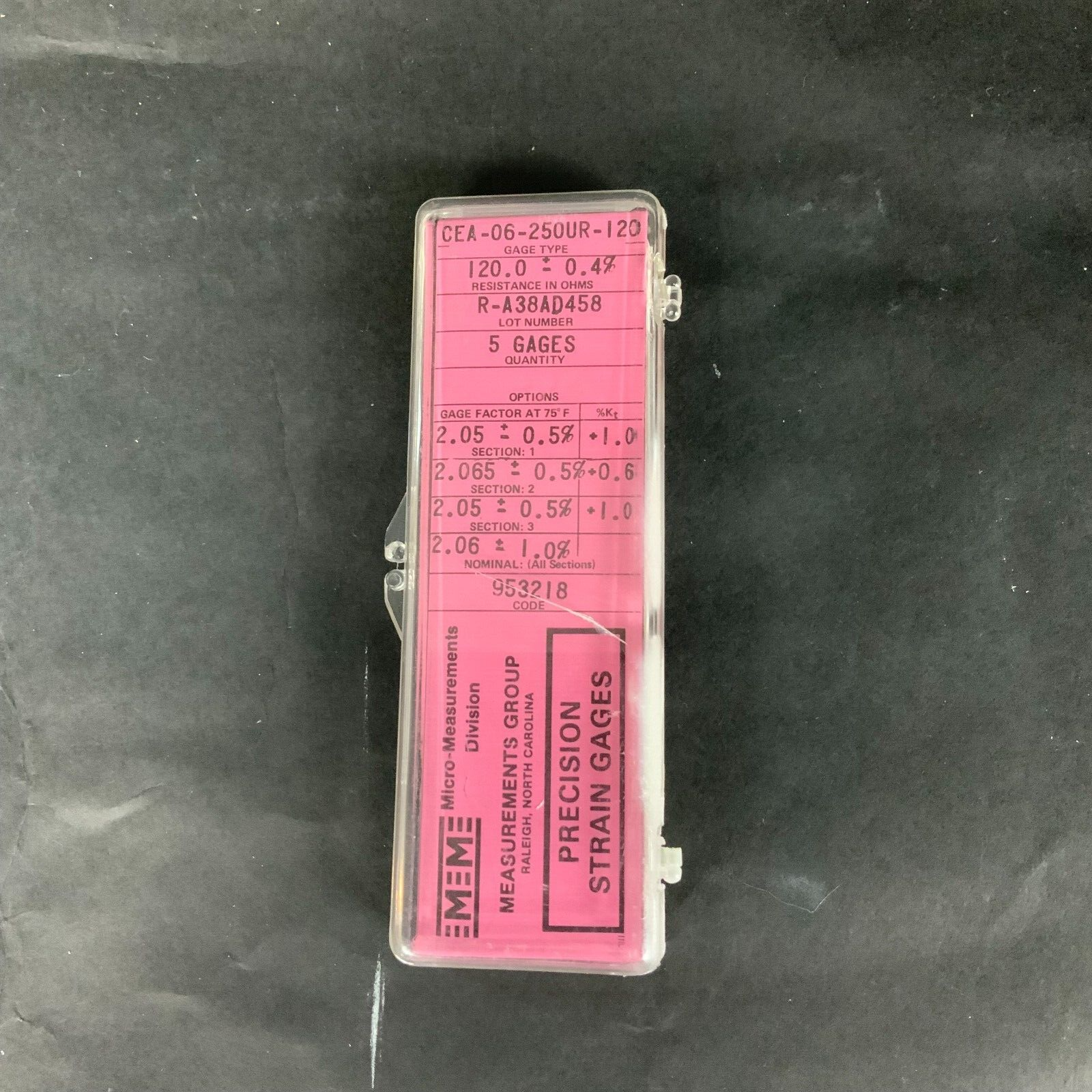 Used MICRO-MEASUREMENTS CEA-06-250UR-120 PRECISION STRAIN GAUGE - LOT OF 2 ($10 OBO)