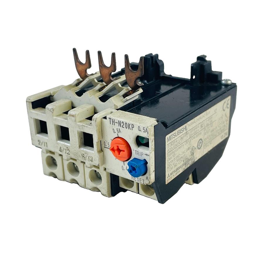 Used MITSUBISHI TH-N20KP 0.5A THERMAL OVERLOAD RELAY 0.4-0.6A 3-POLE MOTOR PROTECTION