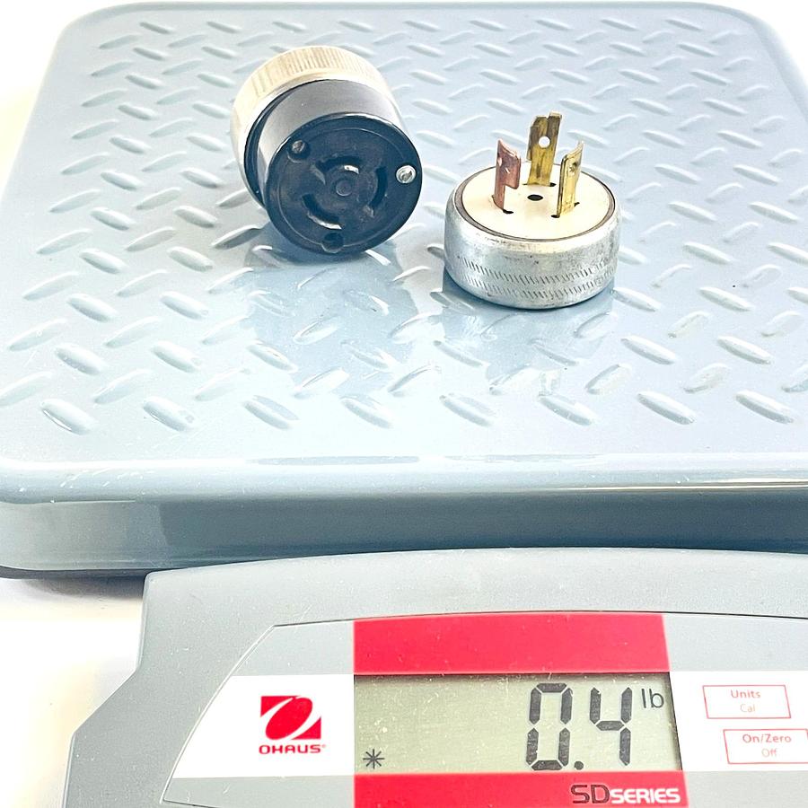 Used LEVITON 5224 HUBBELL 7311 TWIST LOCK MALE & FEMALE CONNECTOR PLUG SET 20A 250V
