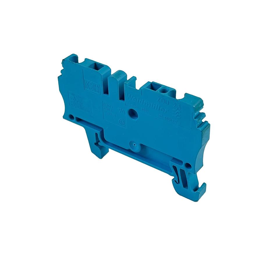 Used WEIDMULLER ZDU 2.5 BLUE SPRING CLAMP DIN RAIL TERMINAL BLOCK 800V 24A EX I