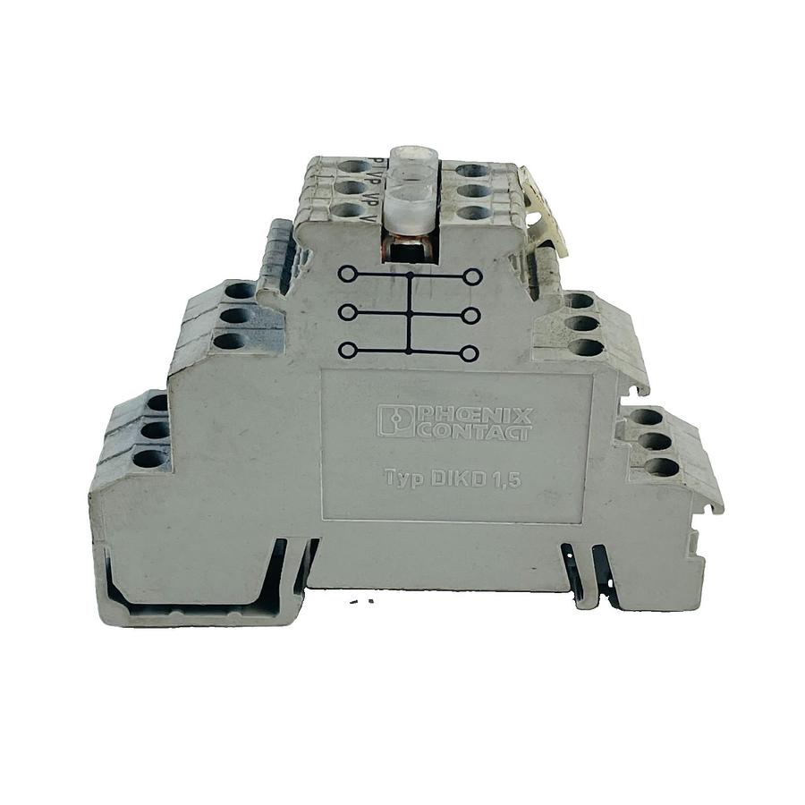 Used PHOENIX CONTACT DIKD 1,5 TRIPLE LEVEL SENSOR TERMINAL BLOCKS 300V 15A (12-PCS)