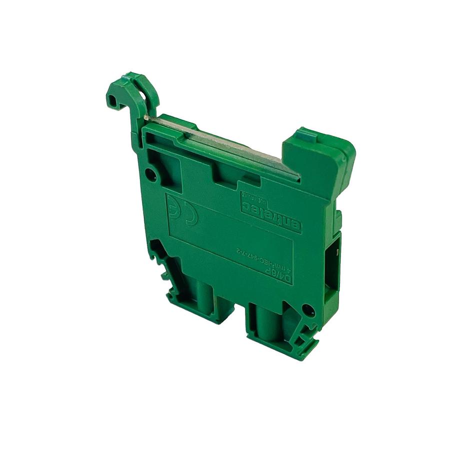 Used ENTRELEC D4/6P GREEN GROUND DIN RAIL TERMINAL BLOCK 4MM 12AWG EARTHING MODULE