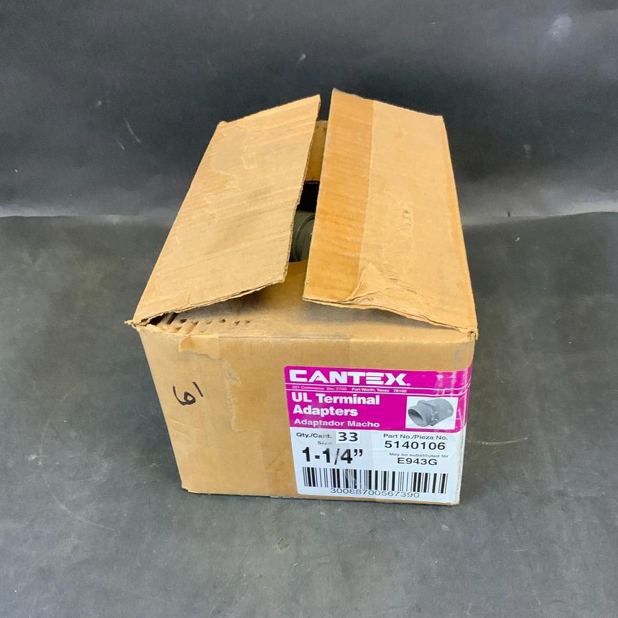 Used CANTEX 5140106 1-1/4” TERMINAL ADAPTER - BOX OF 33 ($30 OBO)
