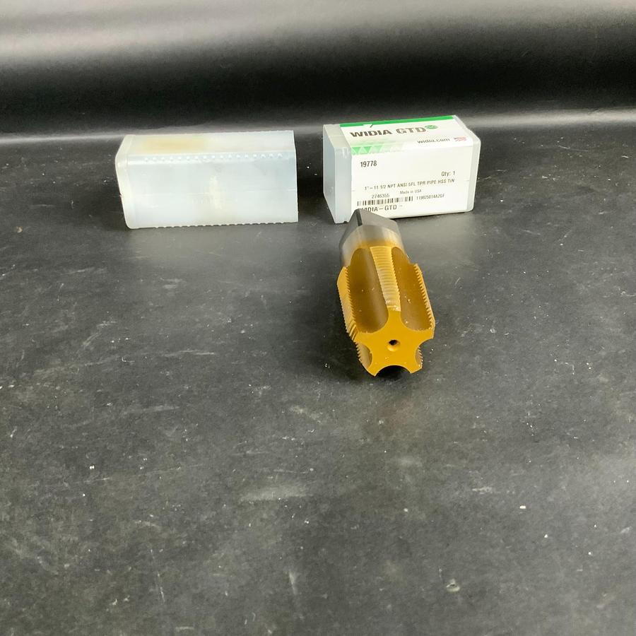 Used WIDIA GTD 19778 1”-11.5 NPT 5-FLUTE HSS TiN COATED TAPER PIPE TAP ($90 OBO)