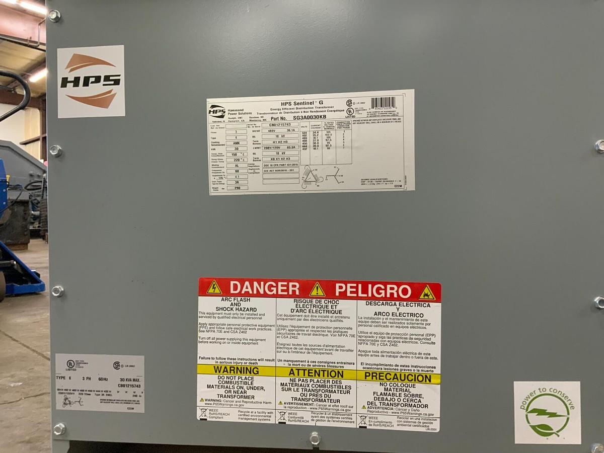 Used HPS Sentinel G Transformer PART # SG3A0030KB (30kVA) ($2,699.99 OBO!!!)