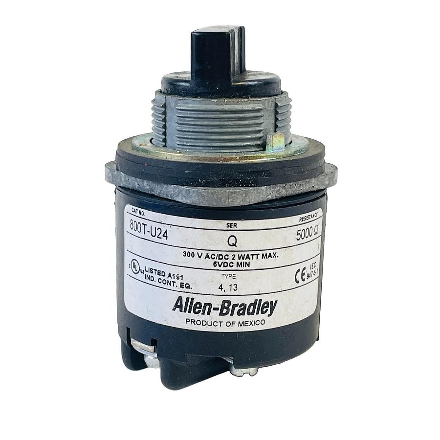 Used ALLEN-BRADLEY 800T-U24 SER Q POTENTIOMETER 5K OHM 300V AC/DC 30.5MM PANEL MOUNT