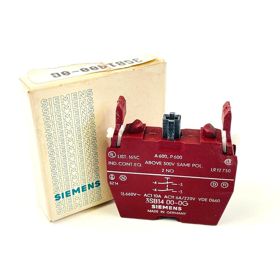 Used SIEMENS 3SB1400-0G 2NO CONTACT BLOCK INDUSTRIAL CONTROL SWITCH REPLACEMENT