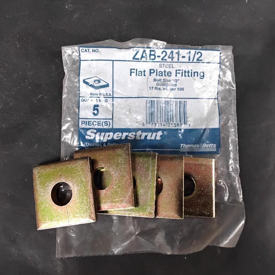 Used SUPERSTRUT ZAB-241-1/2 FLAT PLATE FITTING - GROUP OF 5 ($12 OBO)
