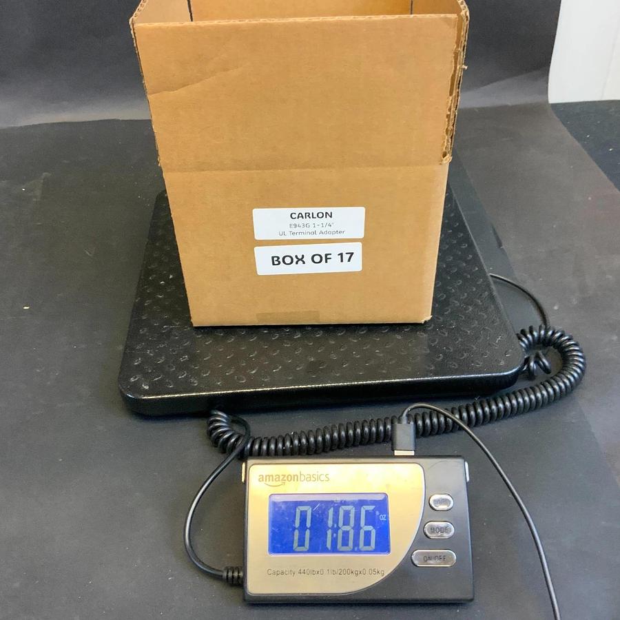 CARLON E943G 1-1/4” TERMINAL ADAPTER - BOX OF 17 ($15 OBO)