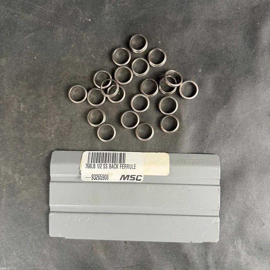 Used MSC 1/2 SS BACK FERRULE - SET OF 21