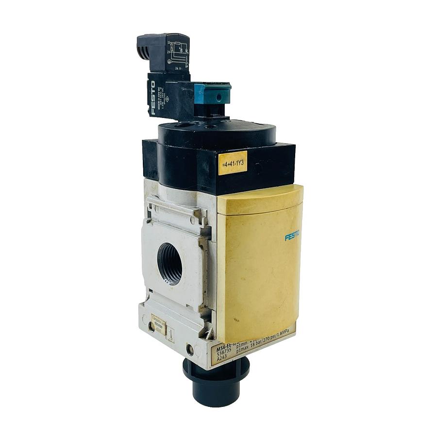 Used FESTO MS6-EE-1/2-V24-S 538735 PNEUMATIC SOLENOID VALVE 24VDC