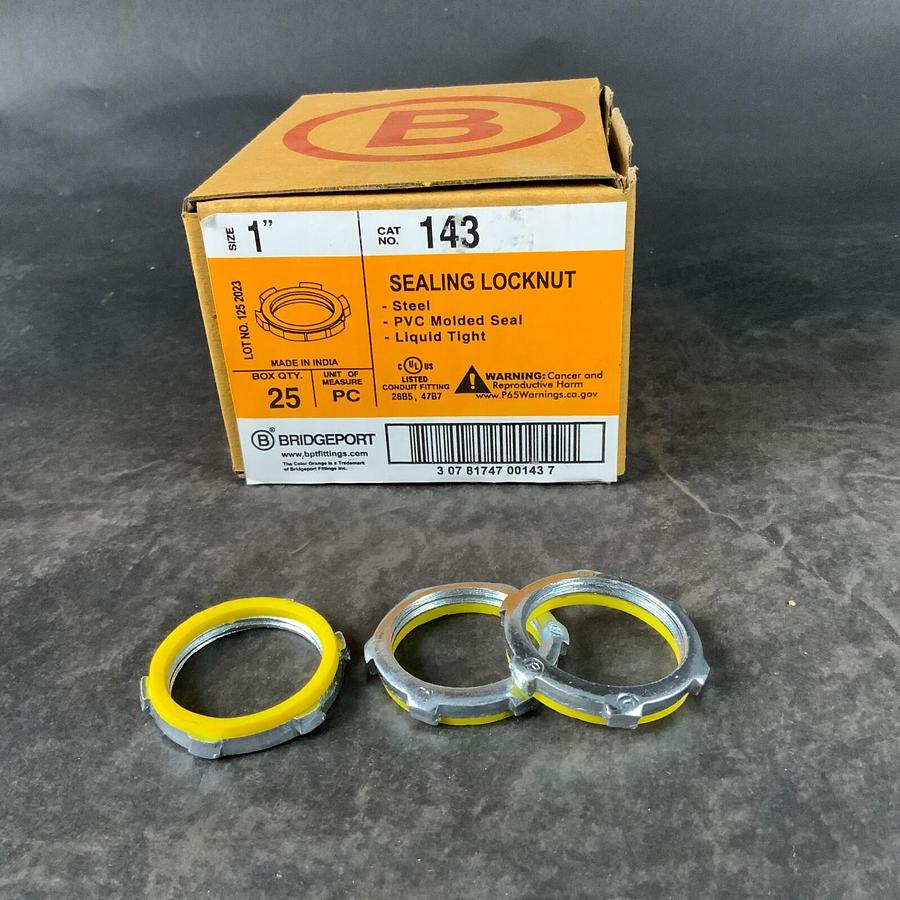 Used BRIDGEPORT 1” 143 SEALING LOCKNUT - SET OF 25 ($45 OBO)