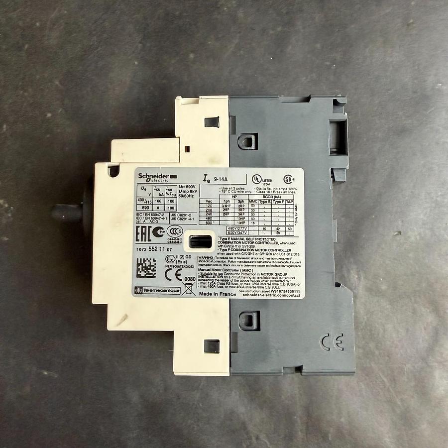 Used SCHNEIDER ELECTRIC GV2-P16/9-14A MOTOR STARTER ($50 OBO)