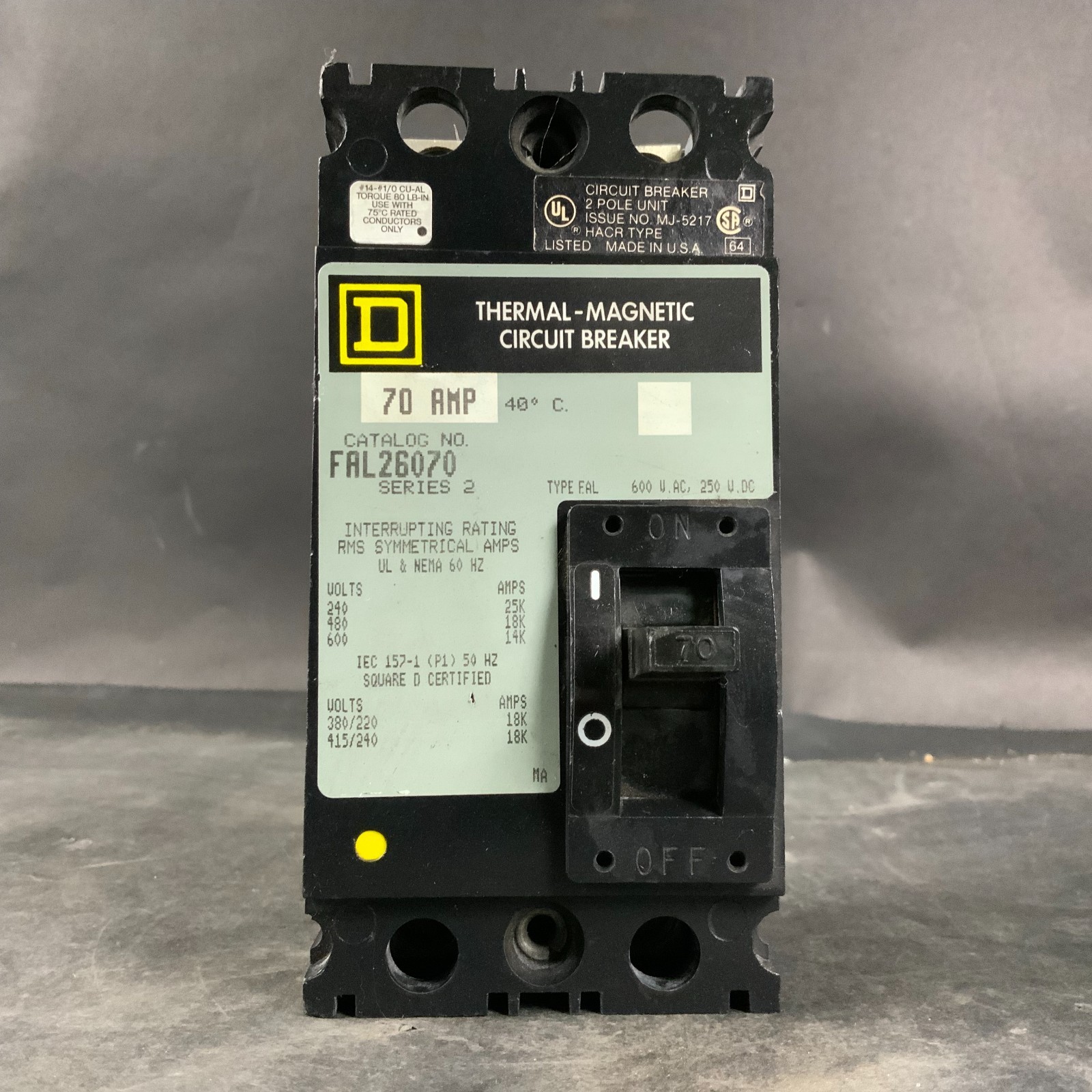 Used SQUARE D FAL26070 CIRCUIT BREAKER ($60 OBO)