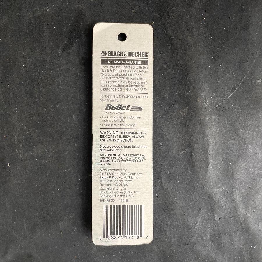 BLACK&DECKER 15218 9/32” HIGH SPEED STEEL DRILL BIT