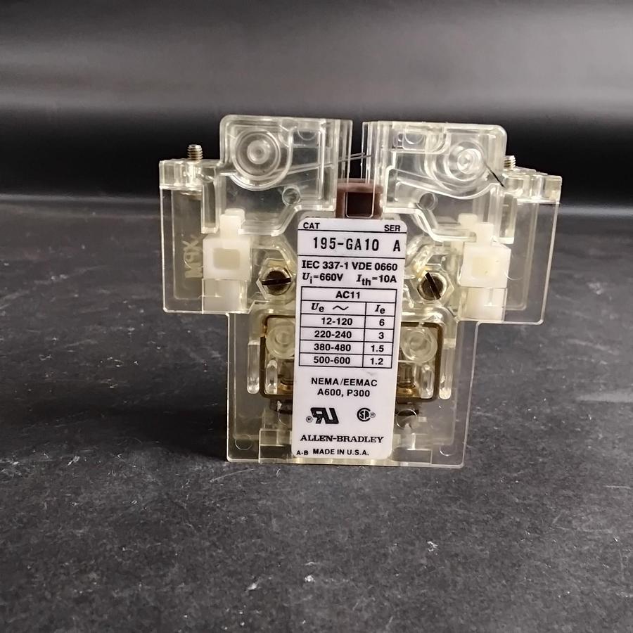 Used ALLEN BRADLEY 195-GA10 SERIES A AUX. CONTACT BLOCK ($18 OBO)