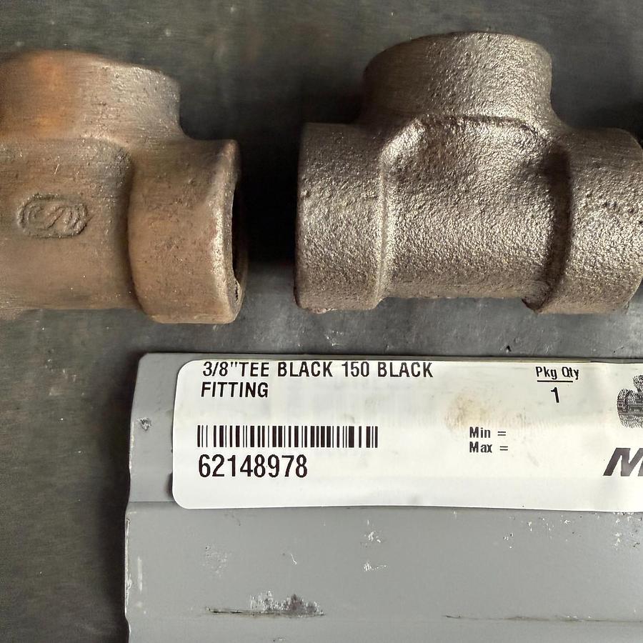 Used MSC 3/8” TEE BLACK FITTING - SET OF 3