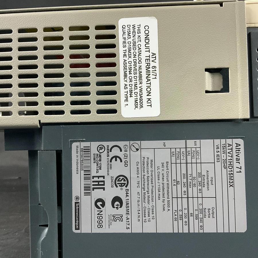 Used SCHNEIDER ELECTRIC ALTIVAR71 ATV71HD15M3X VARIABLE FREQUENCY DRIVE ($2500 OBO)