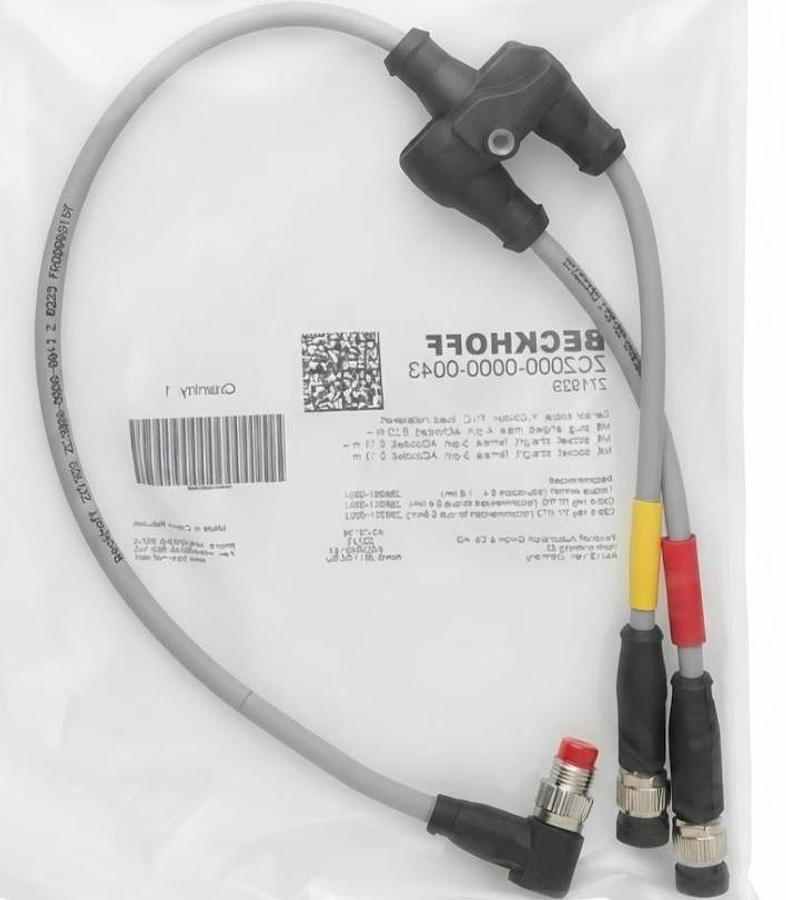 BECKHOFF ZC2000-0000-0043 SENSOR CABLE Y SPLITTER M8 4 PIN MALE 3 PIN F. | NEW |