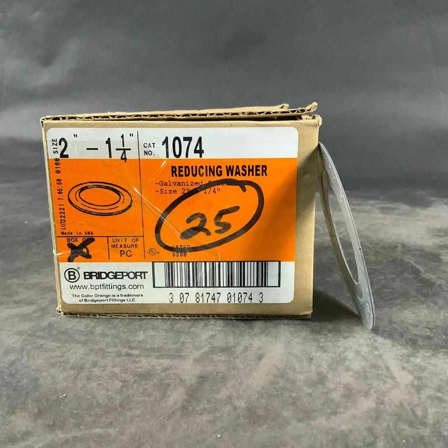 BRIDGEPORT 1074 2” TO 1-1/4” REDUCING WASHER - BOX OF 25 ($35 OBO)
