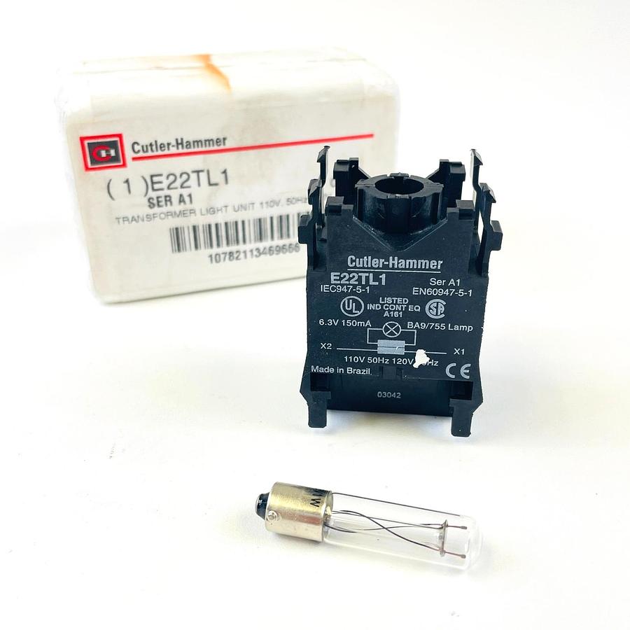 Used CUTLER HAMMER E22TL1 SER A1 TRANSFORMER LIGHT UNIT 110V-50HZ 120V-60HZ