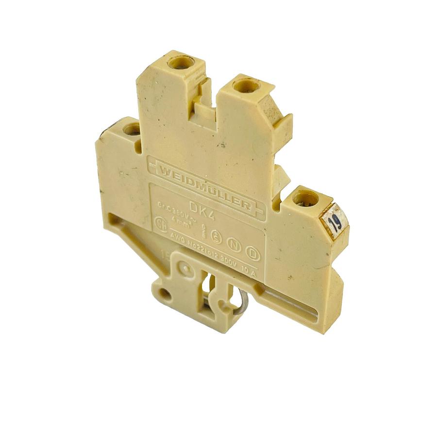 Used WEIDMULLER DK4 DOUBLE TIER DIN RAIL TERMINAL BLOCK 4MM2 300V 10A BEIGE