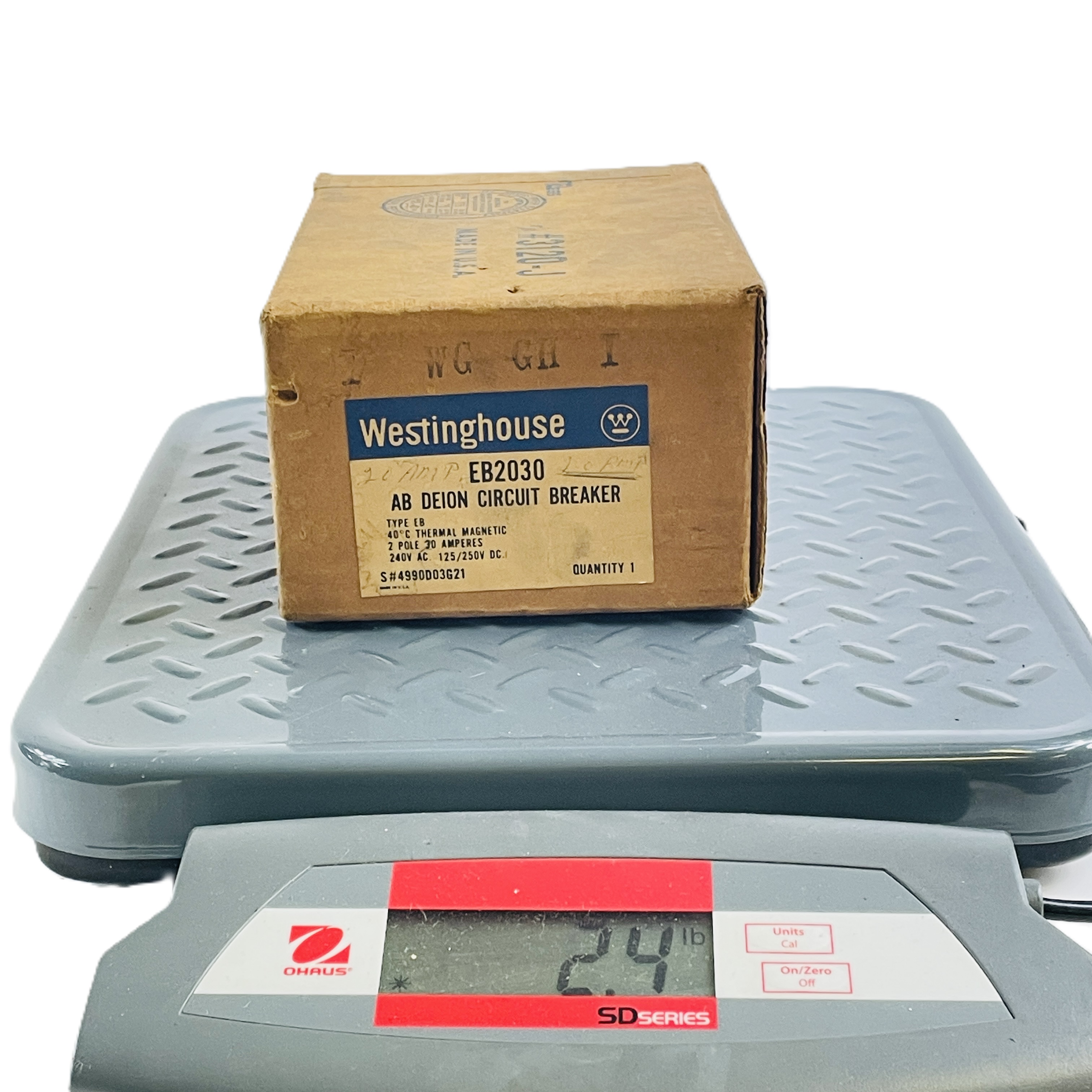 WESTINGHOUSE EB2030 TYPE EB 2-POLE CIRCUIT BREAKER 30A 240V AC 125/250V DC