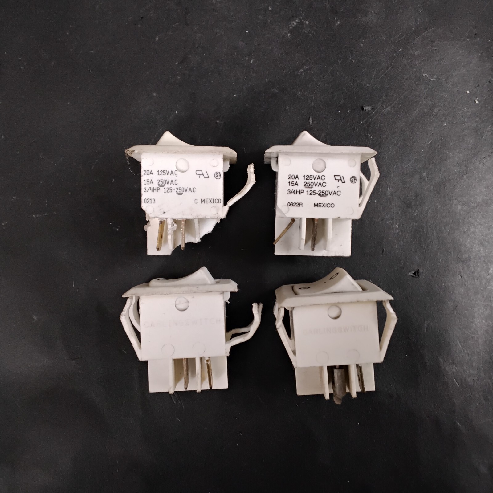 Used CARLING 20A ROCKER SWITCHES ($3/EACH OBO)