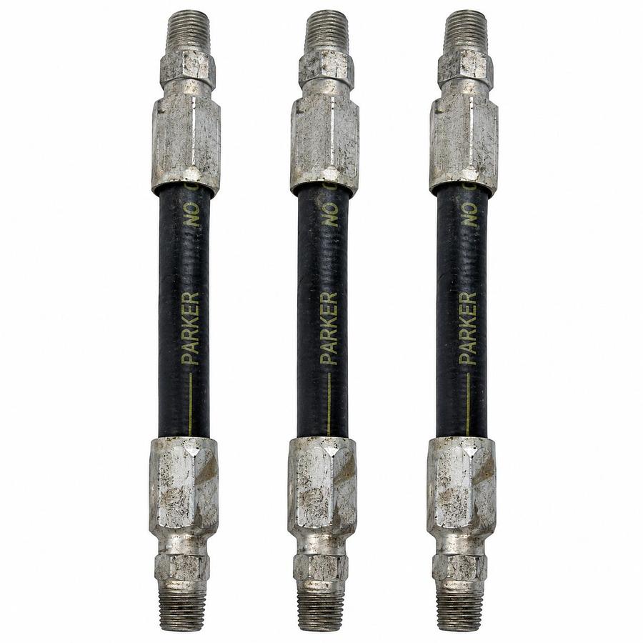 Refurbished LOT OF 3 PARKER 1/4" HIGH PRESSURE HYDRAULIC HOSE DUAL MALE NPT 43 SERIES