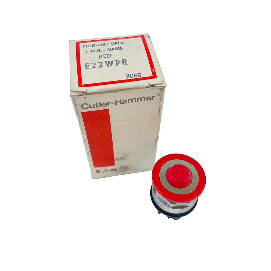 Used CUTLER HAMMER E22WPR PUSH PULL OPERATION RED 2-POS NEW OPEN BOX