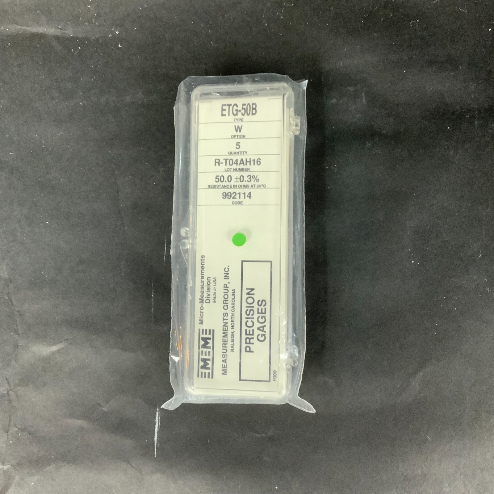Used MICRO-MEASUREMENTS ETG-50B PRECISION STRAIN GAUGE - BOX OF 5 ($25 OBO)