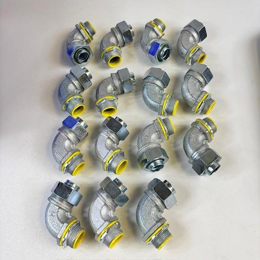 HUBBELL 3/4" 90 DEGREE LIQUIT-TIGHT CONDUIT CONNECTOR - BOX OF 15