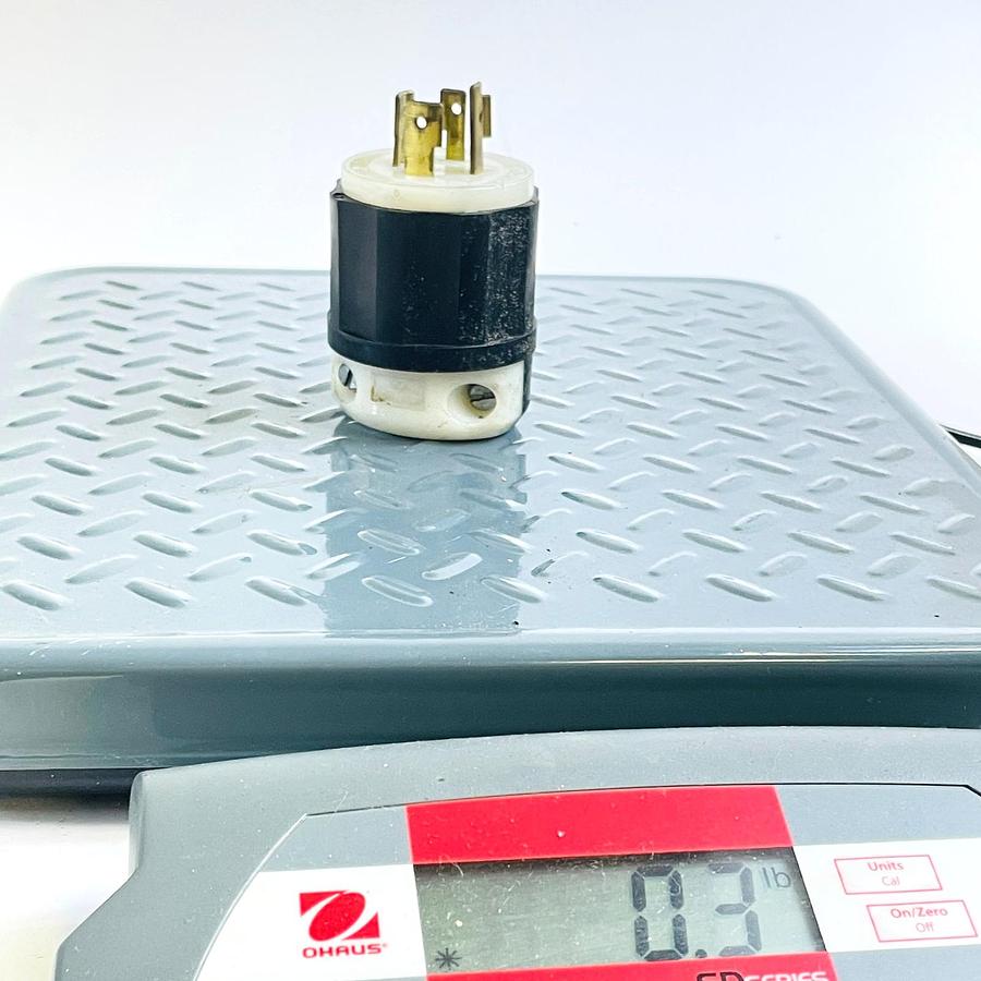 Used LEVITON 2421 TWIST LOCK MALE PLUG 20A 250V 3-PHASE 4-PRONG NEMA L15-20