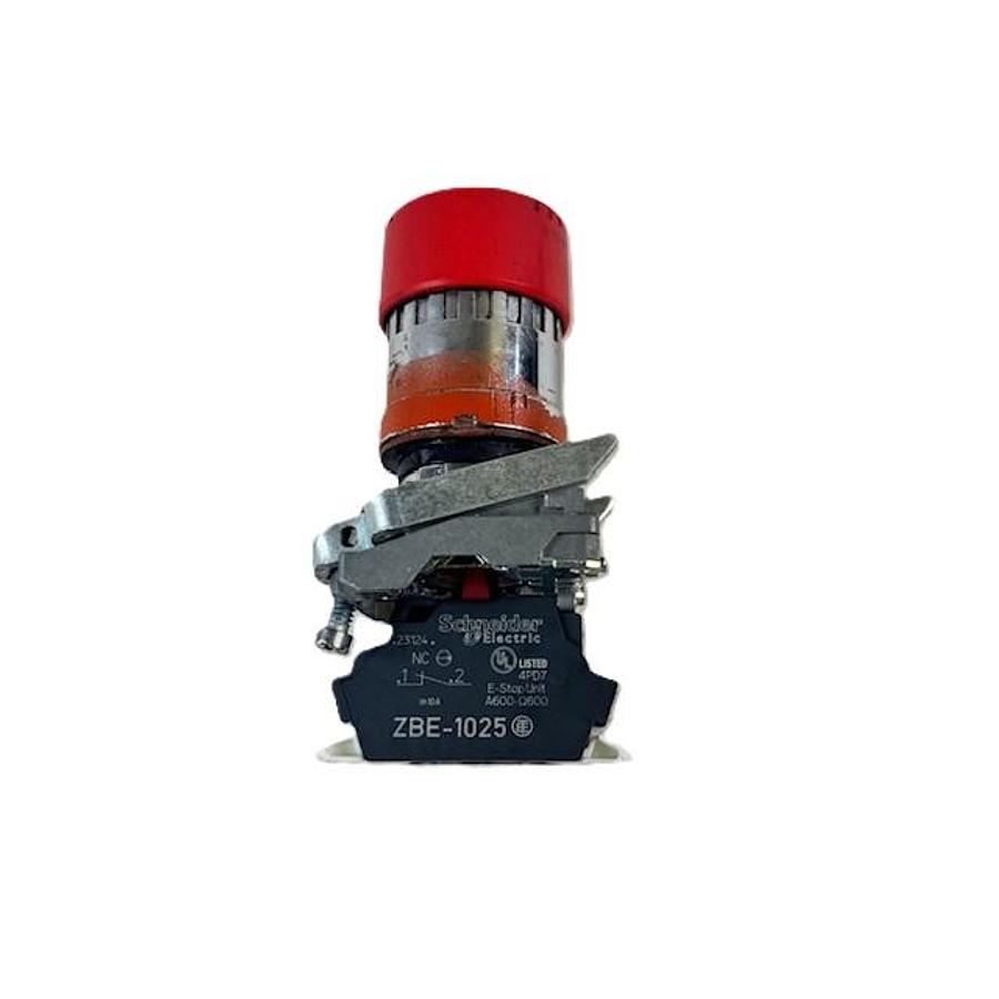 Used SCHNEIDER ELECTRIC ZBE-1025 RED PUSHBUTTON SWITCH