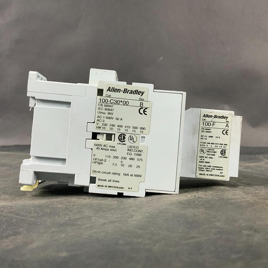 Used ALLEN BRADLEY 100-C30*00 CONTACTOR W/ 100-F AUX CONTACT ($50 OBO)