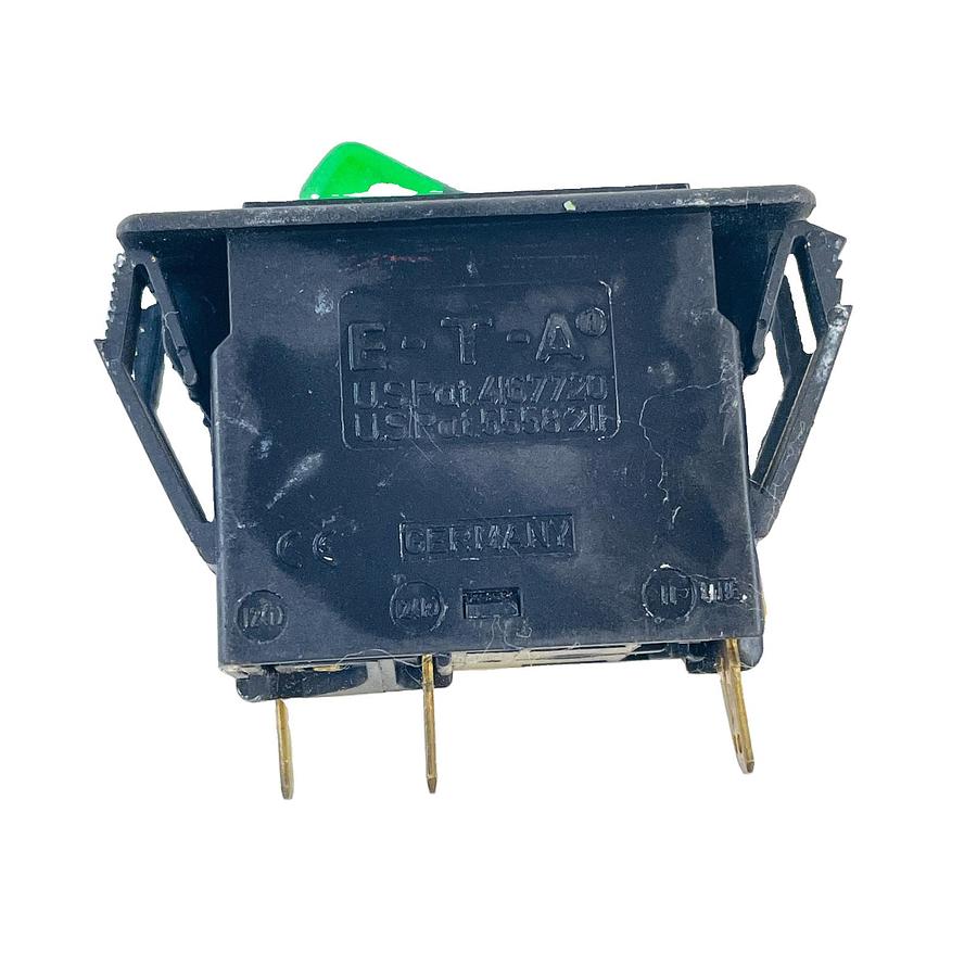 Used E-T-A 3120-F311-P7T1-W19FB3 DOUBLE POLE CIRCUIT BREAKER 15A 240VAC GREEN LIGHT