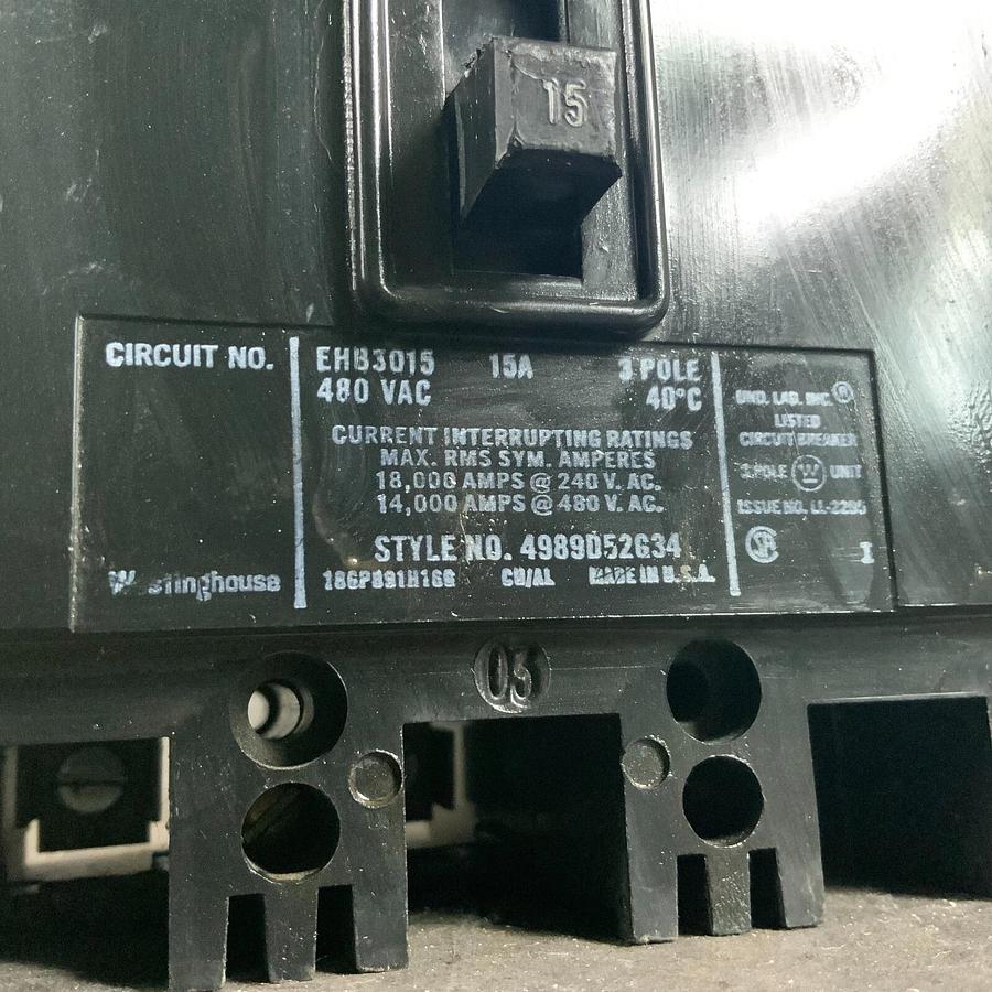 Used WESTINGHOUSE EHB3015 CIRCUIT BREAKER ($45 OBO)
