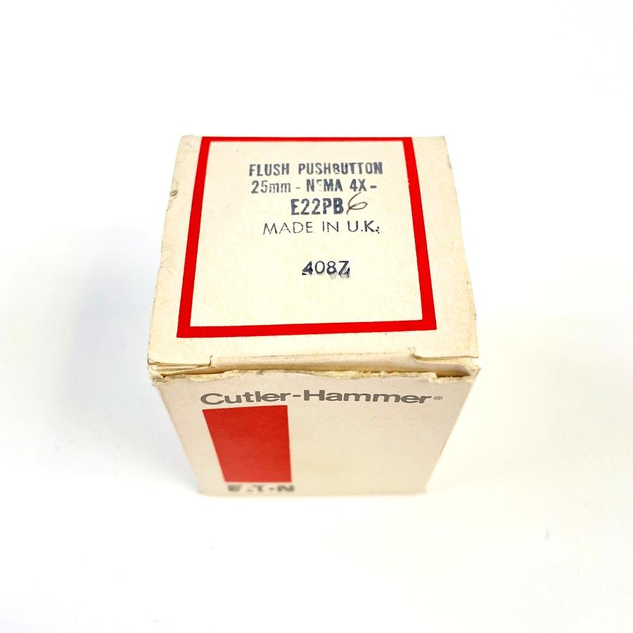 Used CUTLER HAMMER 322PB6 FLUSH BLUE PUSHBUTTON 25MM NEMA 4X NEW OPEN BOX