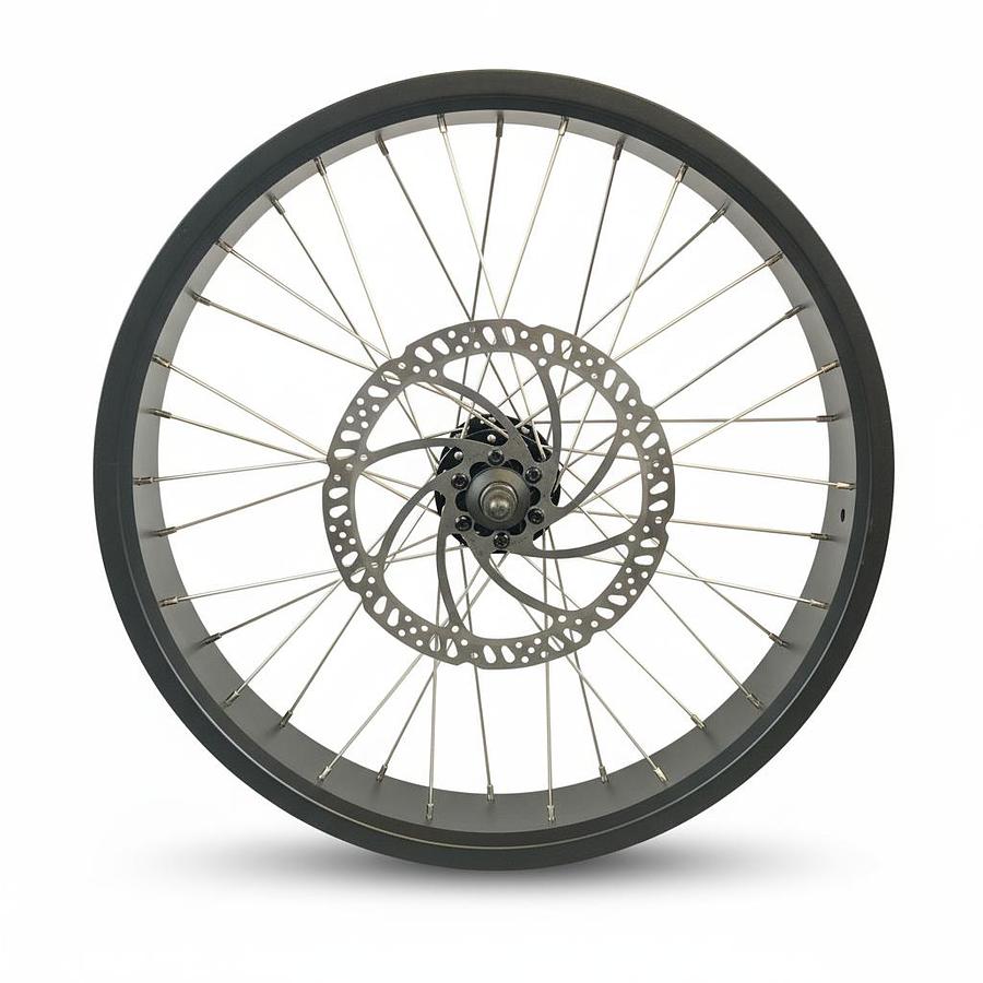 Used 20"X4-1/4 ELECTRIC BIKE FRONT WHEEL RIM WITH ROTOR | BLACK | EXCELLENT CONDITION