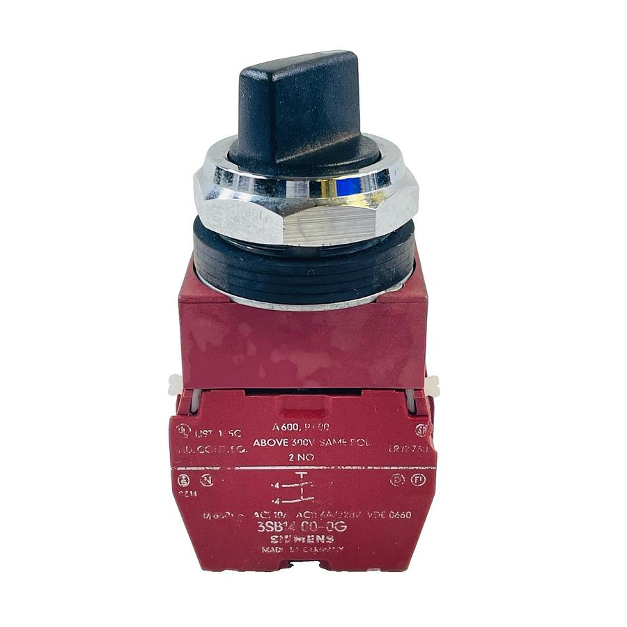 Used SIEMENS P30S2MKB 2-POS SELECTOR SWITCH 22MM 3NO 1NC 3SB1400-0A 3SB1400-0G 10A