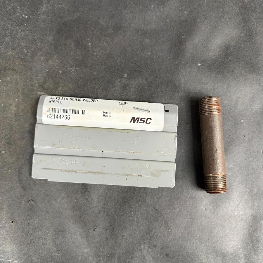 Used MSC 3/8X3 BLK WELDED NIPPLE