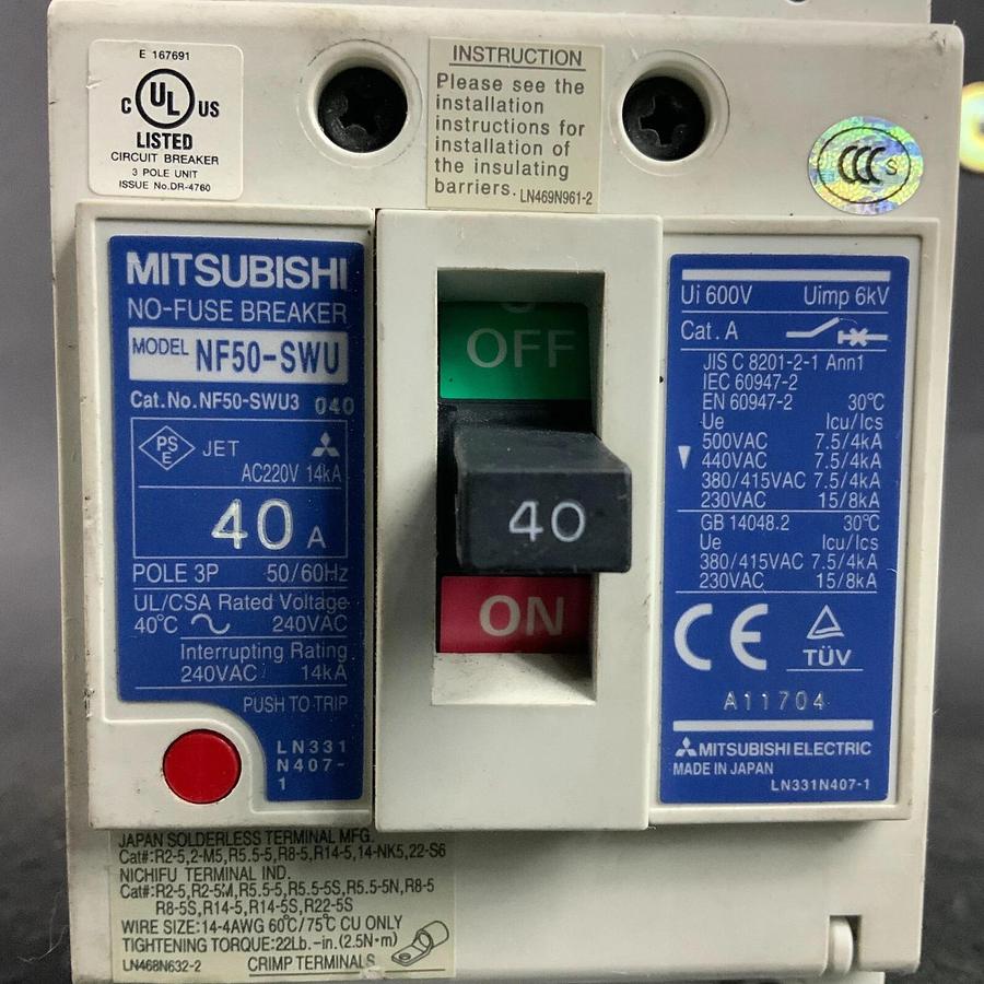 Used MITSUBISHI NF50-SWU3-040 CIRCUIT BREAKER ($40 OBO)