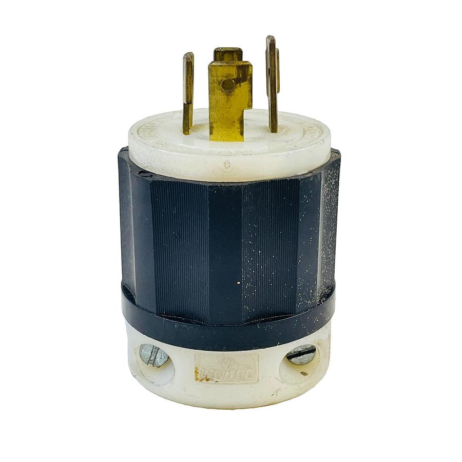 Used LEVITON 2421 TWIST LOCK MALE PLUG 20A 250V 3-PHASE 4-PRONG NEMA L15-20