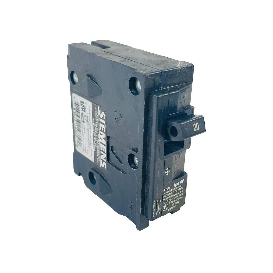 Used SIEMENS Q120 TYPE QP CIRCUIT BREAKER 20A 1 POLE 120/240V REFURBISHED