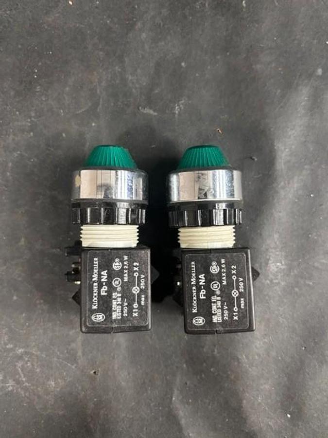 Used MOELLER FB-NA GREEN PILOT LIGHT - GROUP OF 2