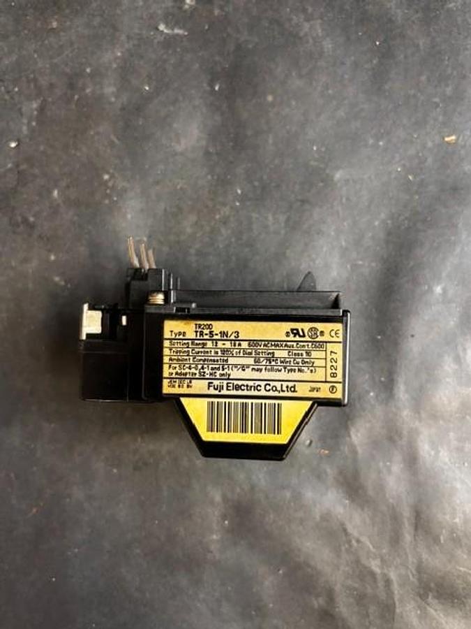 Used FUJI ELECTRIC TR20DWL OVERLOAD RELAY