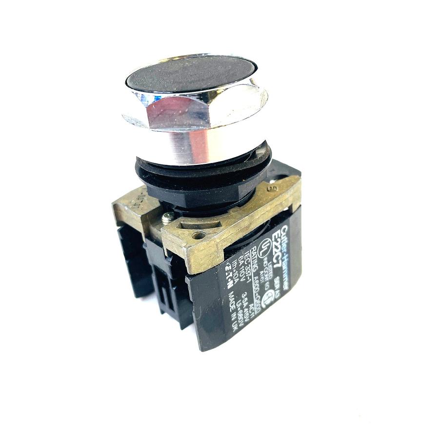 Used CUTLER HAMMER E22C7 SER A3 BLACK FLUSH PUSHBUTTON INDUSTRIAL CONTROL SWITCH