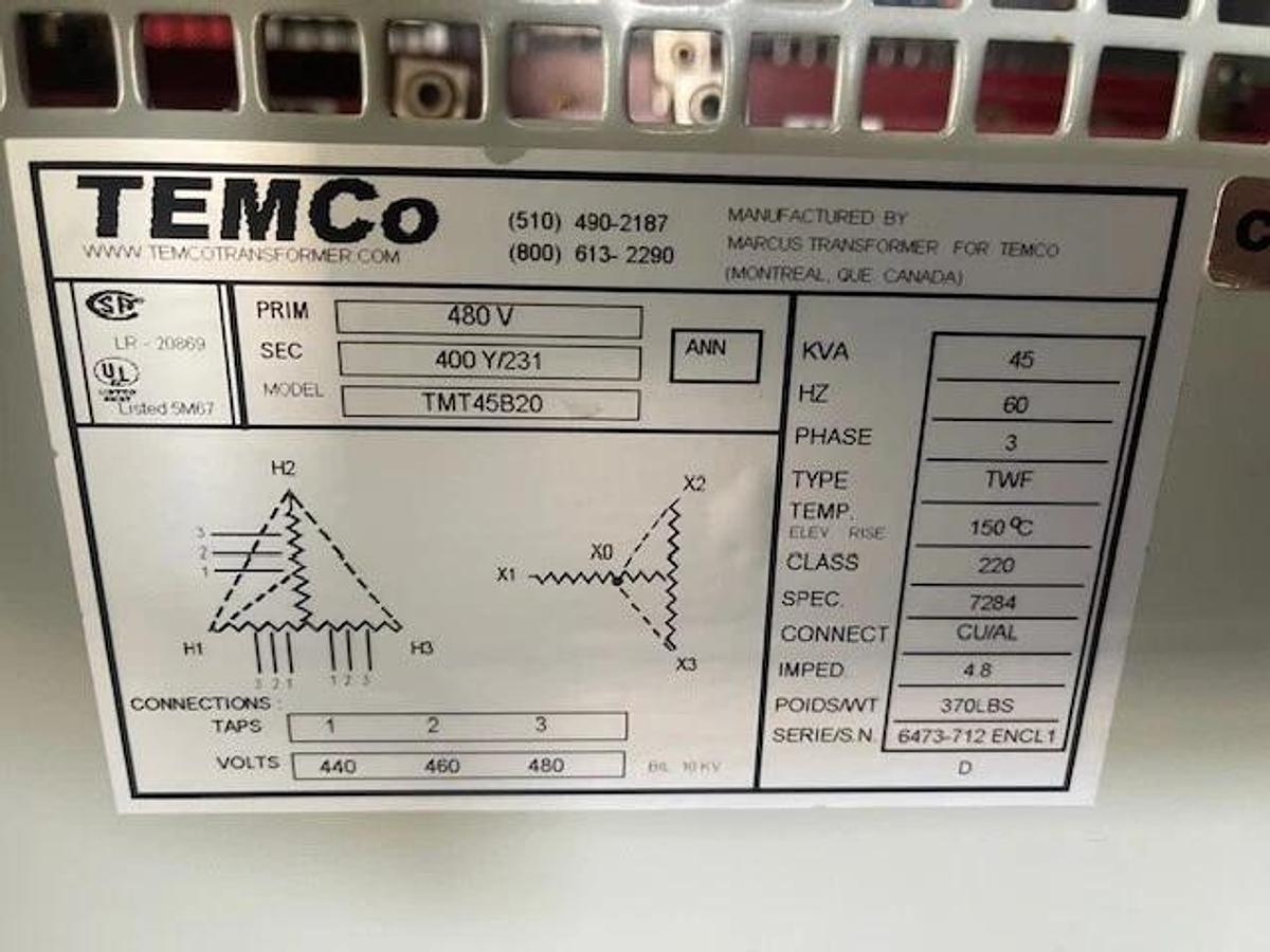 Used TEMCO TMT45B20 (45KVA) ($699.99 OBO)